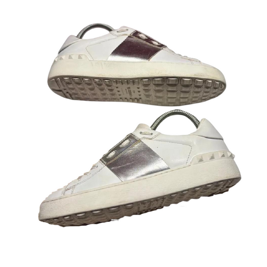 Valentino Garavani Open Sneakers (White Silver) (Womens)