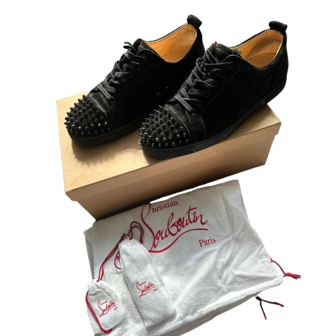 Christian Louboutin Louis Junior Spike Sneakers (Black)