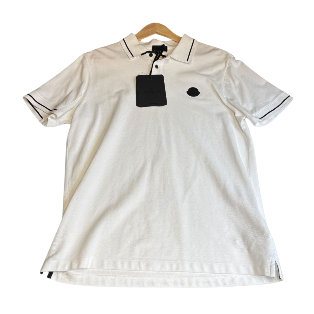 Moncler Maglia Polo Shirt (White) (New)
