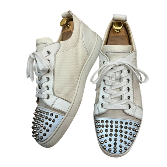 Christian Louboutin Louis Junior Spike Sneakers (White)