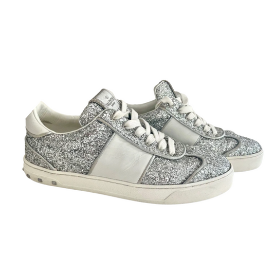 Valentino Garavani Flycrew Sneakers (Silver) (Womens)