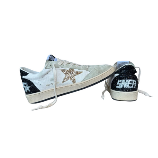 Golden Goose Ballstar Sneakers (White Black) (Womens)