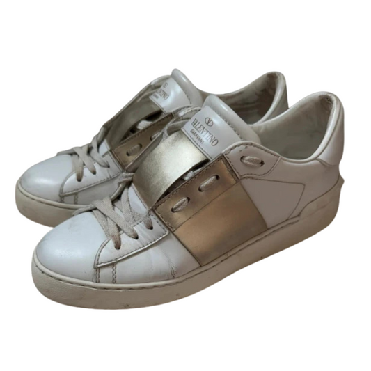 Valentino Garavani Open Sneakers (White Gold) (Women's)