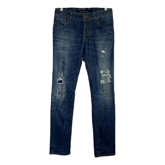 Jacob Cohën DIstressed Slim Fit Jeans (Navy)