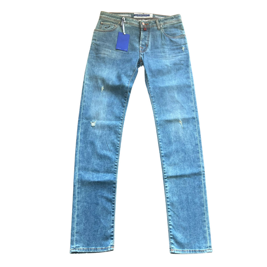 Jacob Cohën Nick Distressed Slim Fit Jeans (Blue) (New)