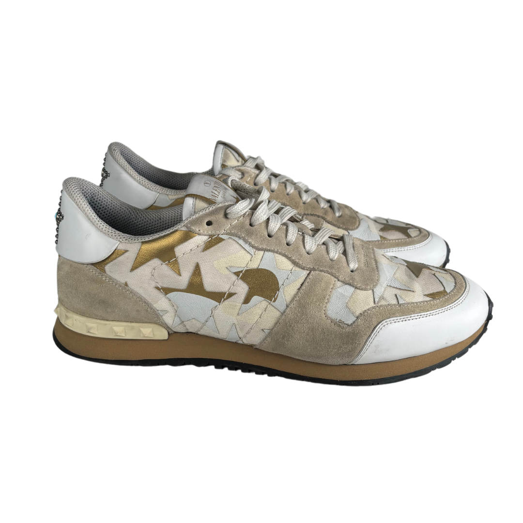 Valentino Garavani Rockrunner Sneakers (White & Grey)