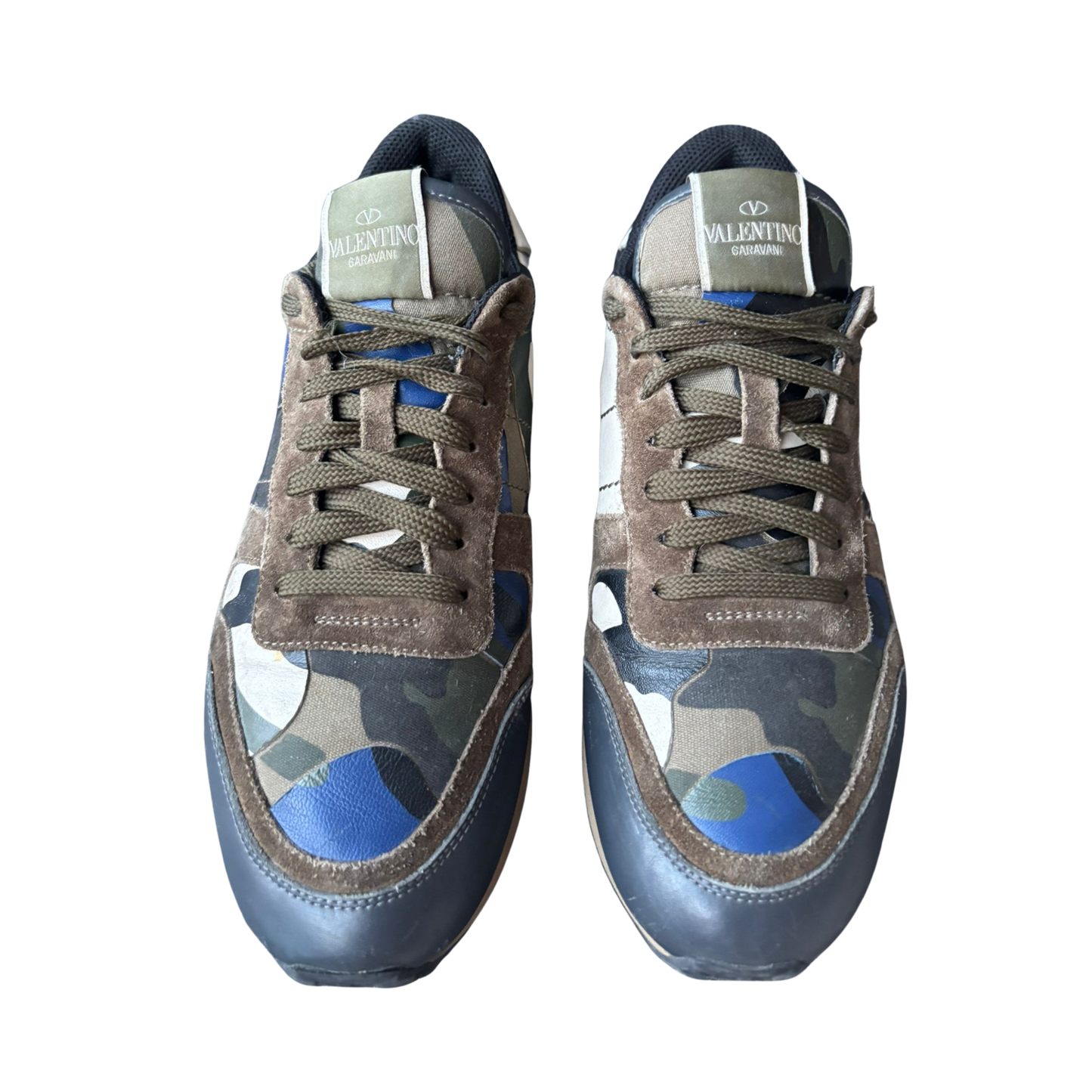 Valentino Garavani Rockrunner Camoflage Sneakers (Blue)