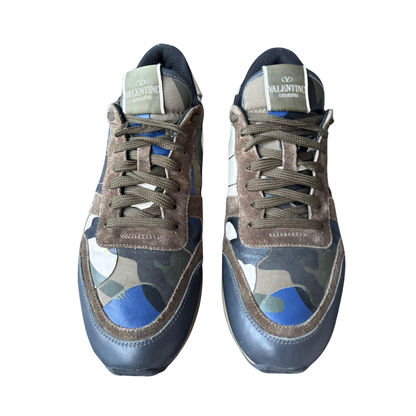 Valentino Garavani Rockrunner Camoflage Sneakers (Blue)