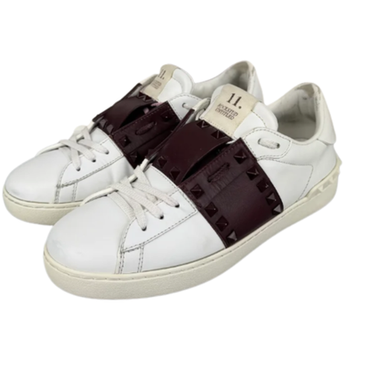 Valentino Garavani Open Sneakers (White Burgundy)