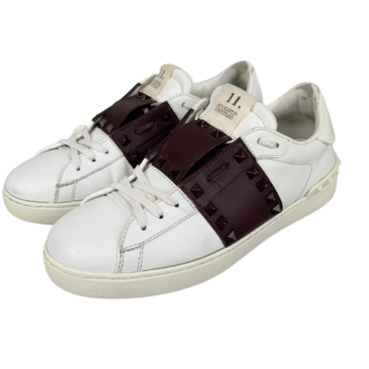 Valentino Garavani Open Sneakers (White Burgundy)