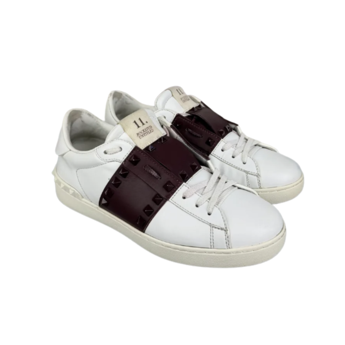 Valentino Garavani Open Sneakers (White Burgundy)
