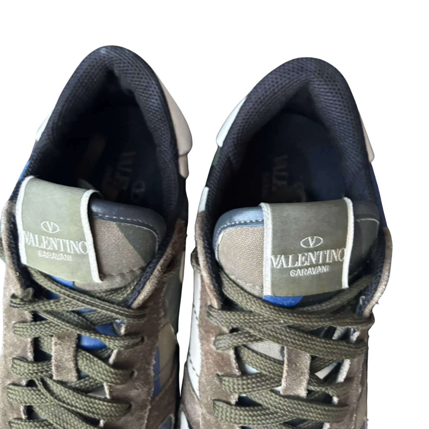 Valentino Garavani Rockrunner Camoflage Sneakers (Blue)