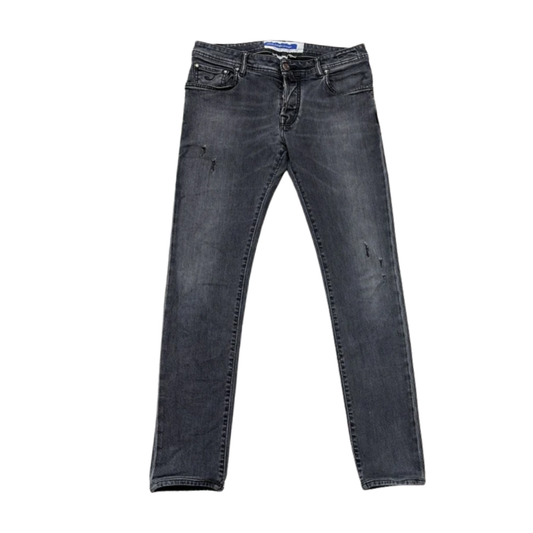 Jacob Cohën Nick Distressed Slim Fit Jeans (Black)