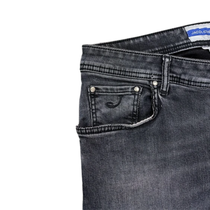 Jacob Cohën Nick Distressed Slim Fit Jeans (Black)