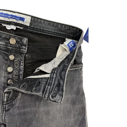 Jacob Cohën Nick Distressed Slim Fit Jeans (Black)