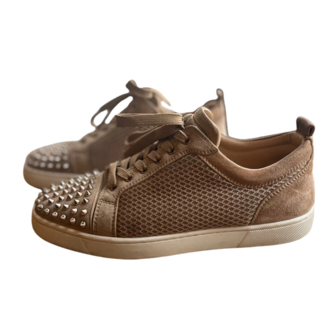 Christian Louboutin Louis Junior Spike Sneakers (Beige)