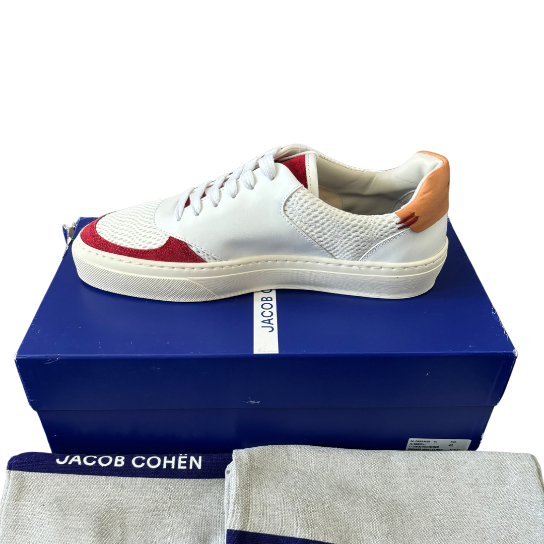 Jacob Cohën Dreamer Sneakers (White & Red) (New)