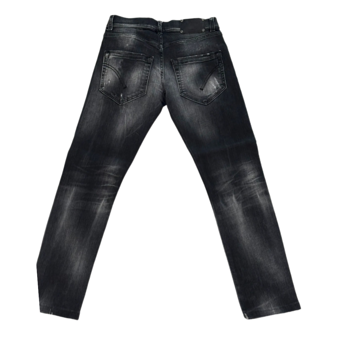 Dondup Mius Distressed Slim Fit Jeans (Dark Grey)
