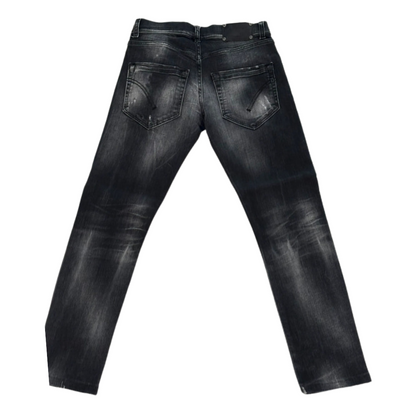 Dondup Mius Distressed Slim Fit Jeans (Dark Grey)