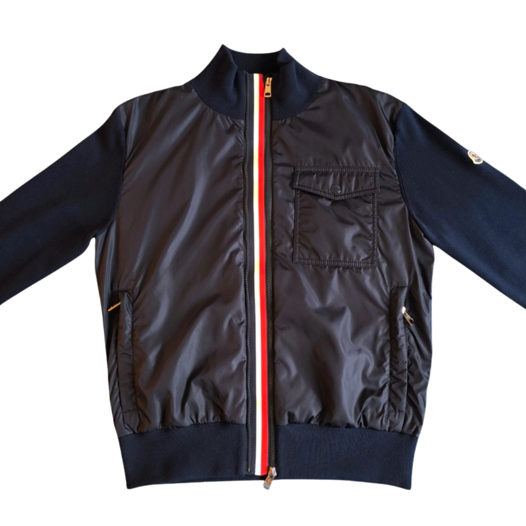 Moncler Maglia Tricot Cardigan Jacket (Navy)
