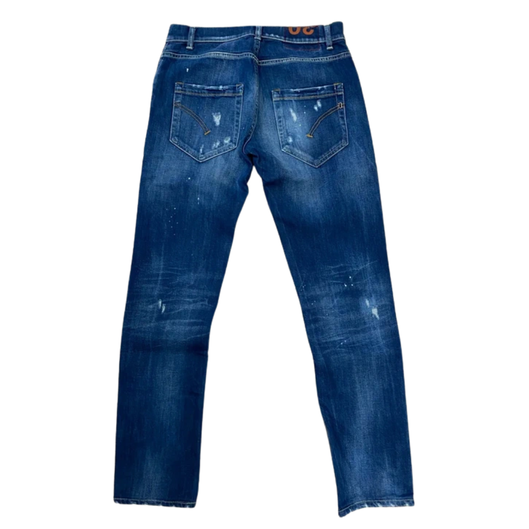 Dondup Mius Distressed Slim Fit Jeans (Navy)