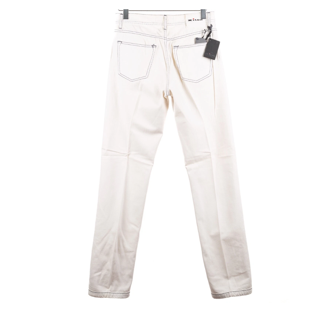 Kiton Napoli Slim Fit Jeans (White) (New)