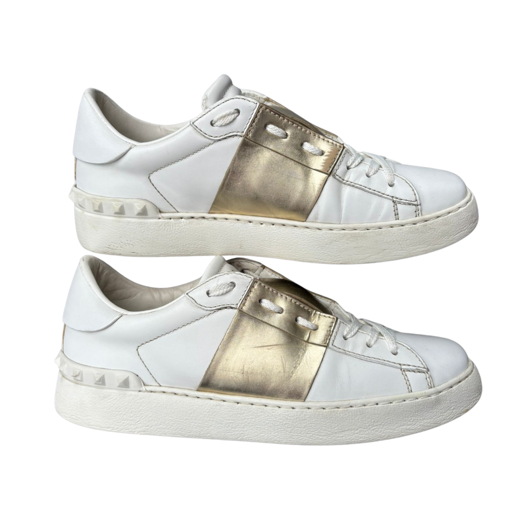 Valentino Garavani Open Sneakers (White Gold) (Women's)