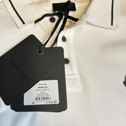 Moncler Maglia Polo Shirt (White) (New)