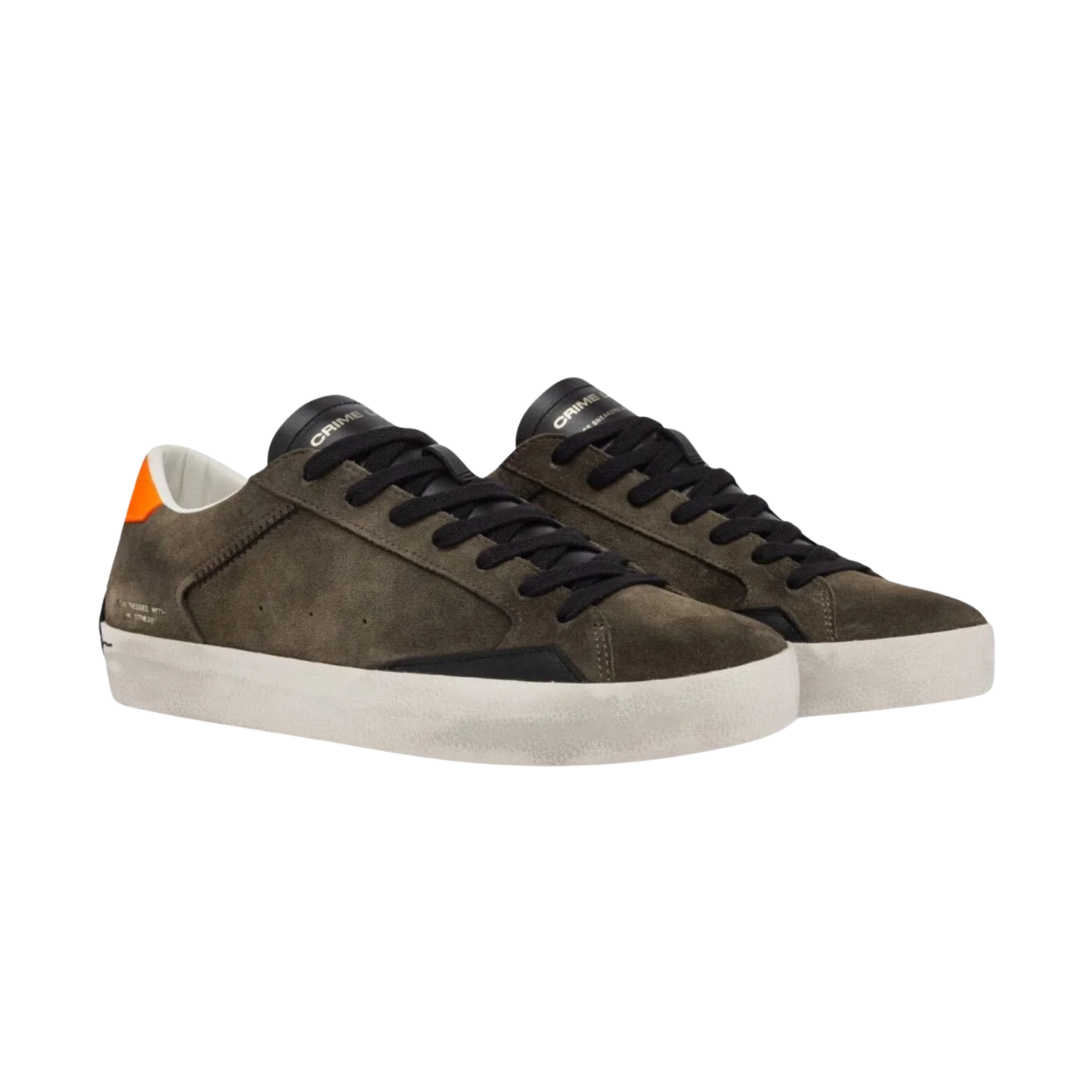 Crime London Distressed Sneakers (Military Green) (New)
