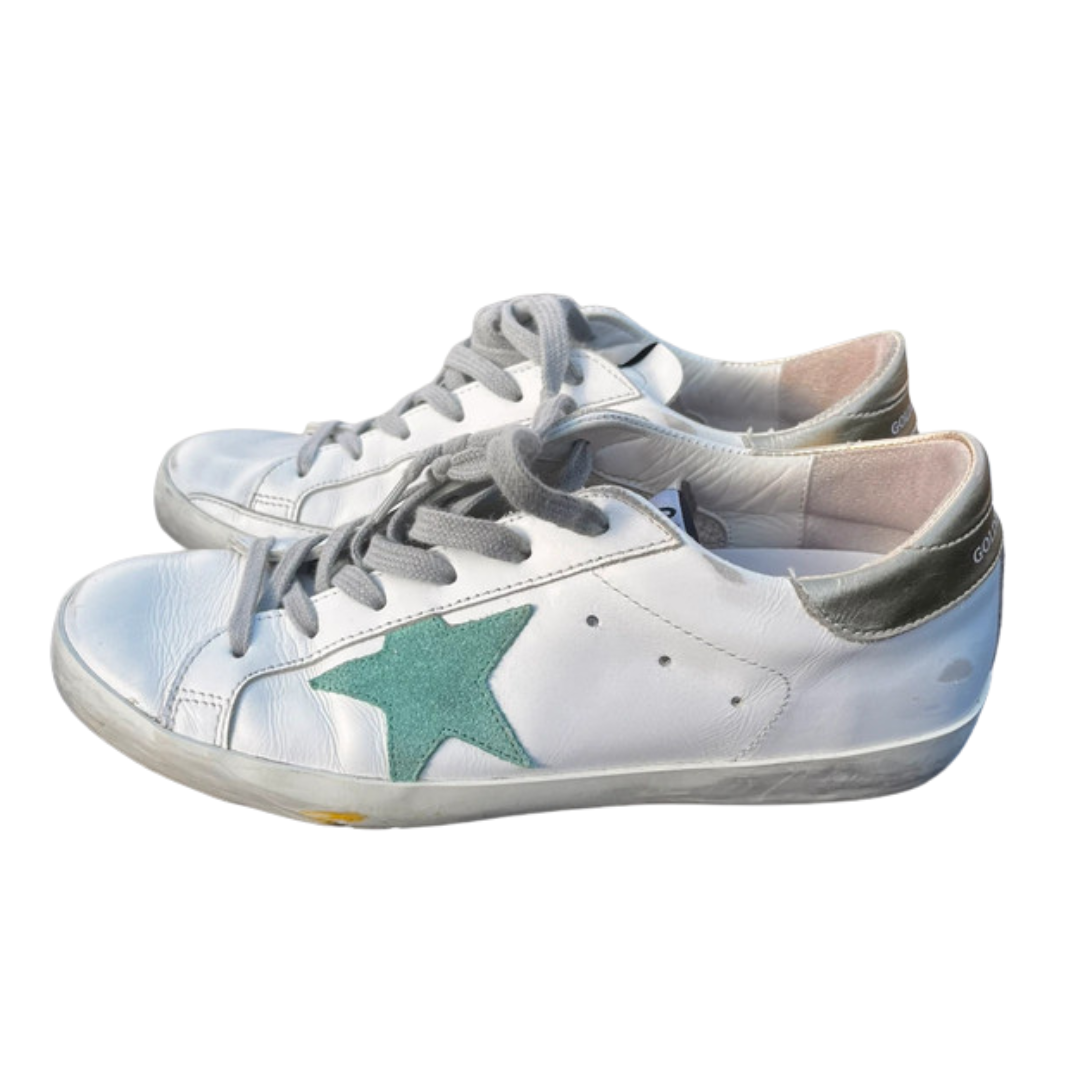 Golden Goose Superstar Sneakers (Gold Heel) (Women's)