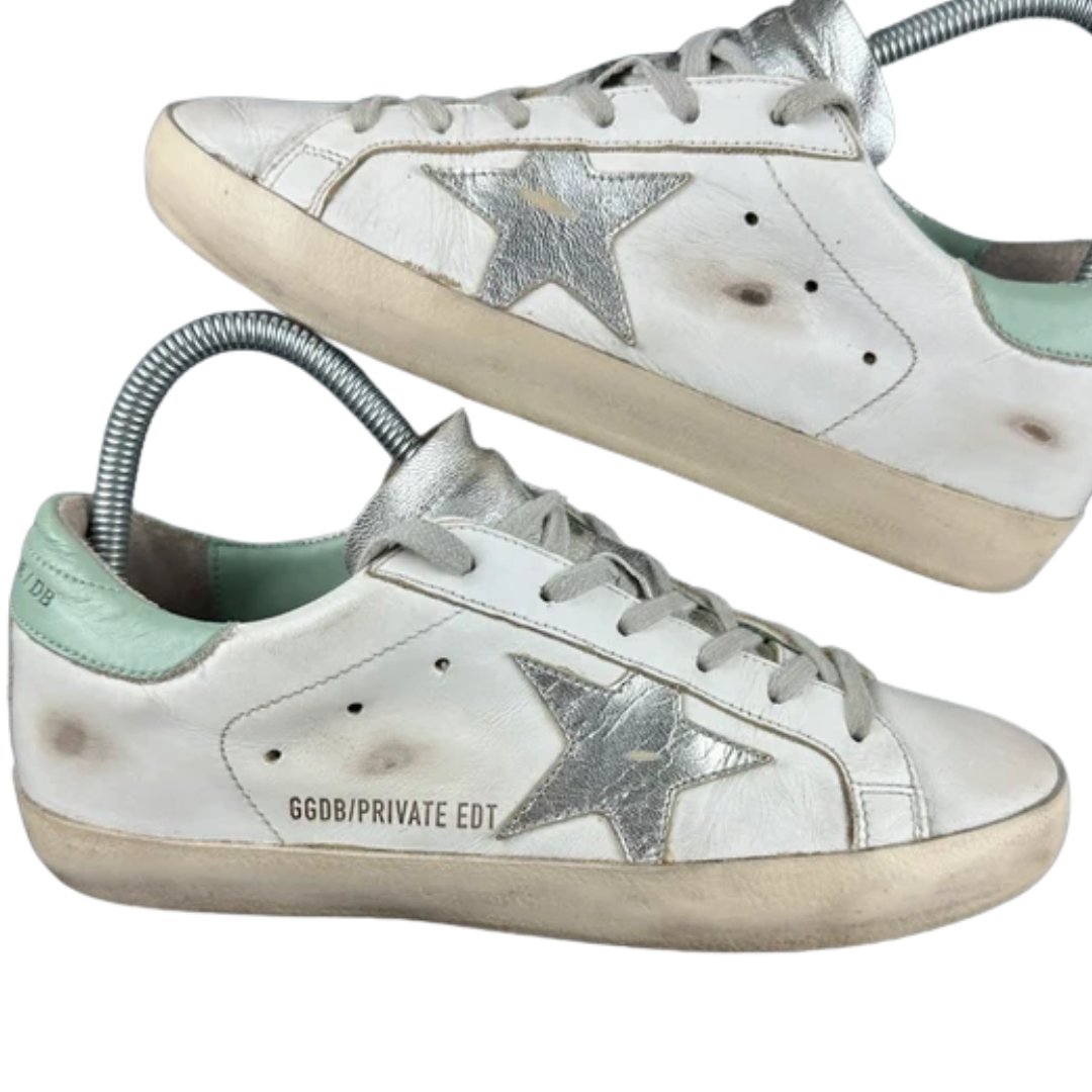 Golden Goose Special Edition Superstar Sneakers (White Mint) (Women's)
