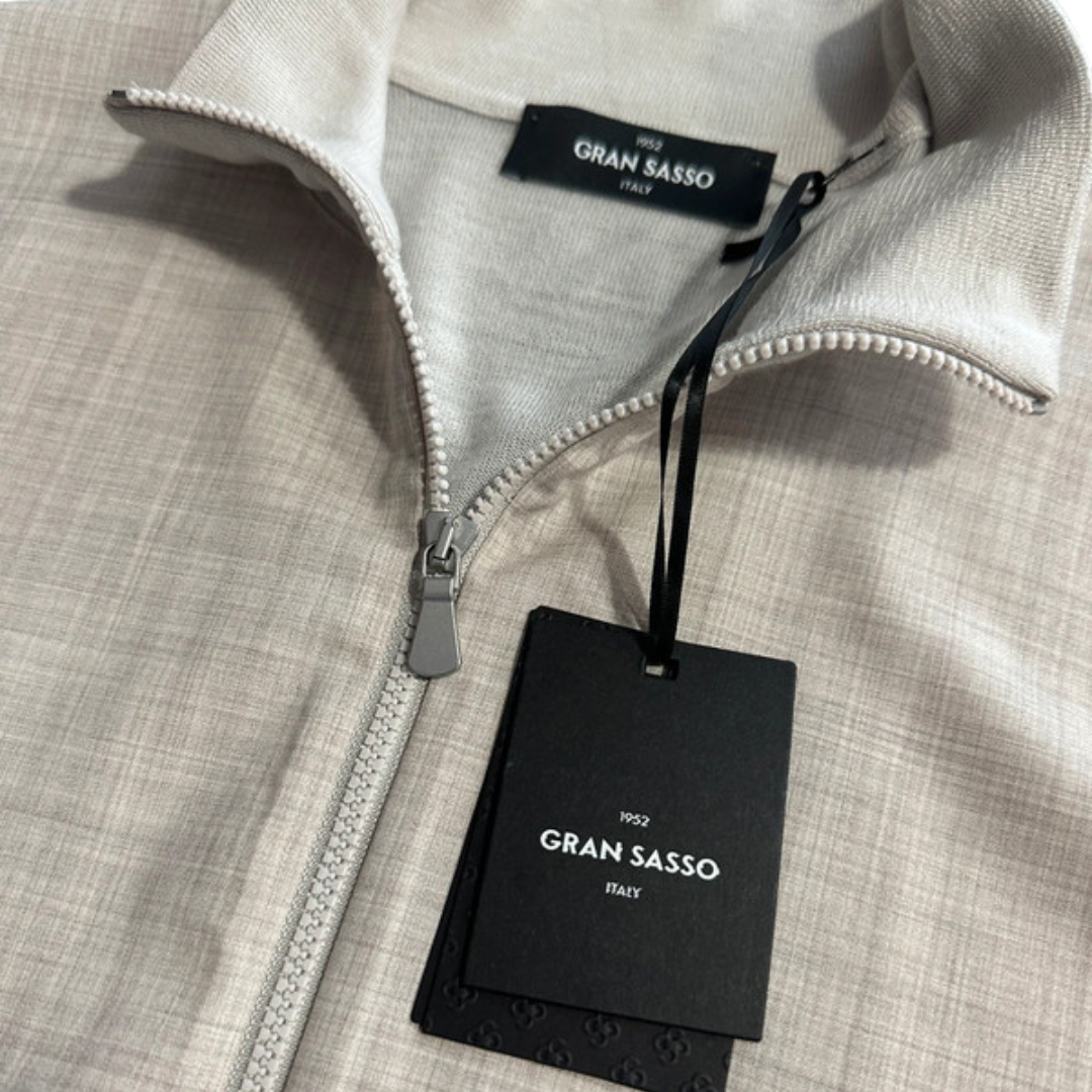 Gran Sasso Cardigan Zip Jacket (Beige) (New)