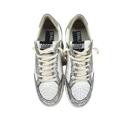 Golden Goose Ballstar Sneakers (White Silver) Womens)