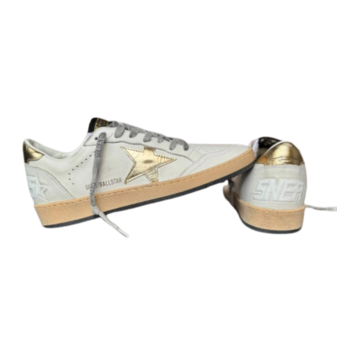 Golden Goose Ballstar Sneakers (White Gold) (New) (Womens)
