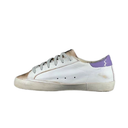 Golden Goose Superstar Sneakers (Purple Heel) (Women's)