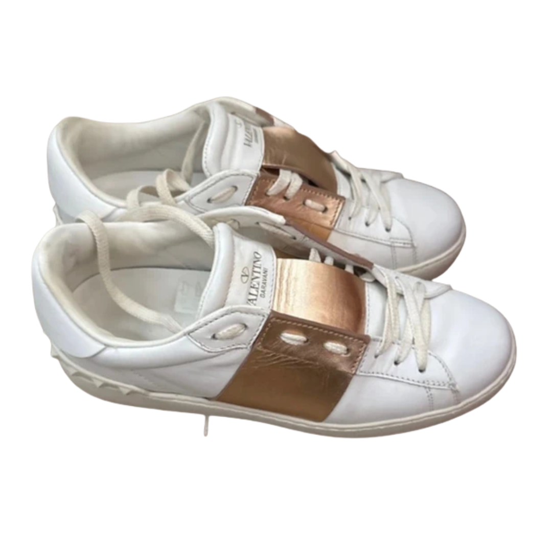 Valentino Garavani Open Sneakers (White Gold) (Womens)