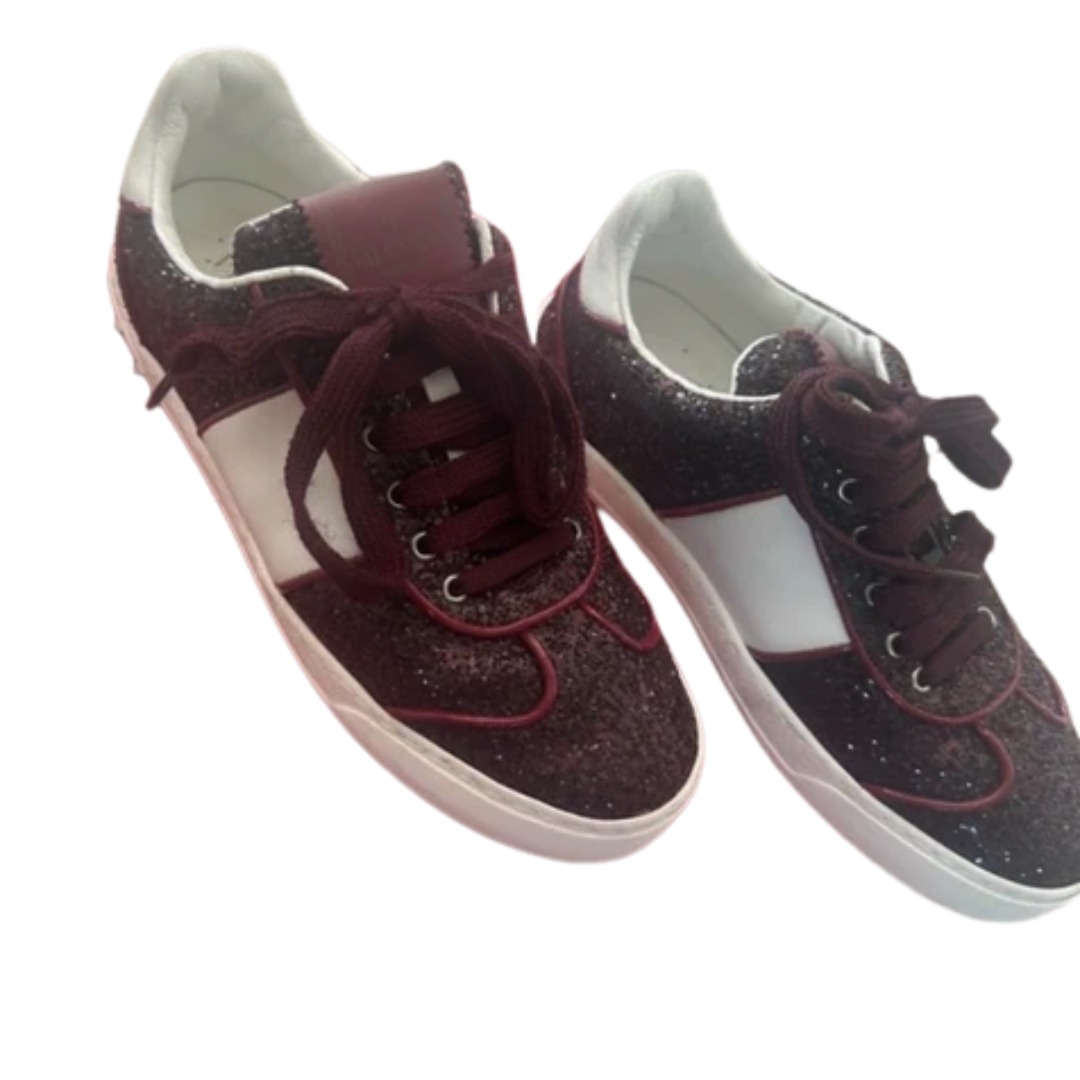 Valentino Garavani Flycrew Sneakers (Burgundy) (Womens) (New)