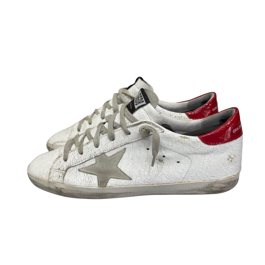 Golden Goose Superstar Sneakers (White Red)