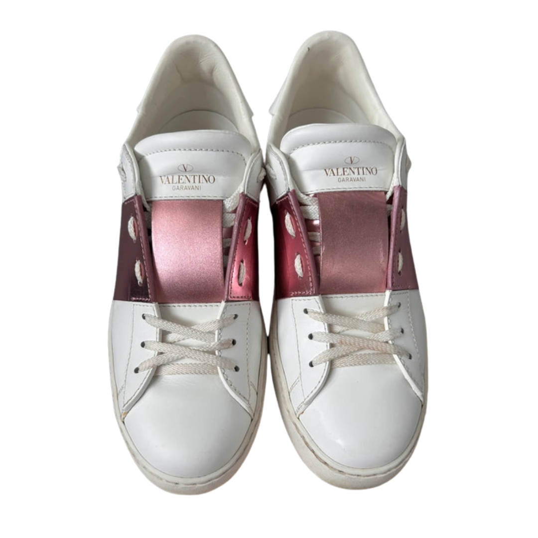 Valentino Garavani Open Sneakers (White Pink) (Womens)