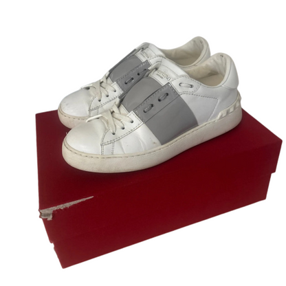 Valentino Garavani Open VLTN Sneakers (Patent Grey) (Womens)