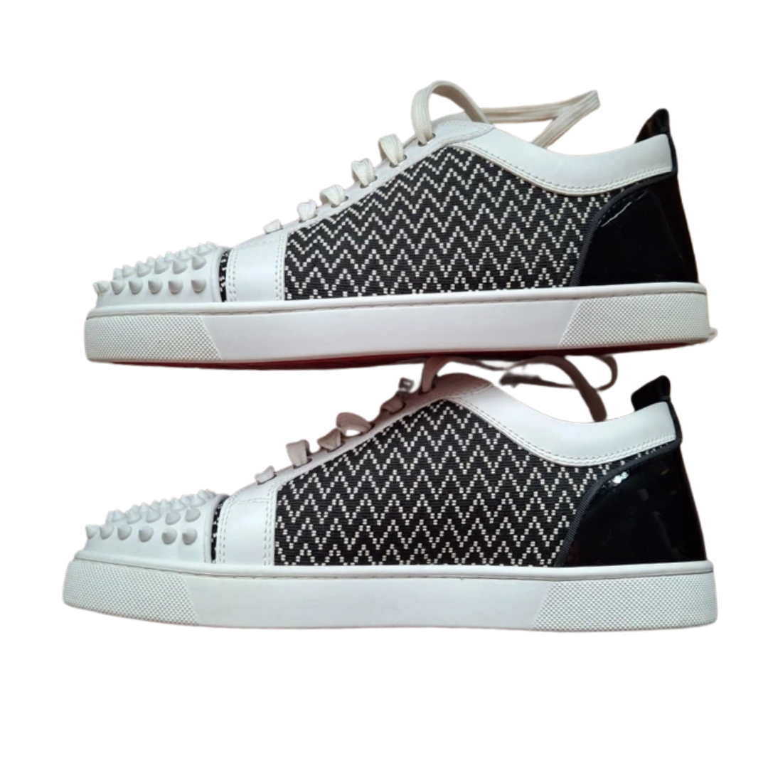 Christian Louboutin Louis Junior Orlato Spike Sneakers (White Black)