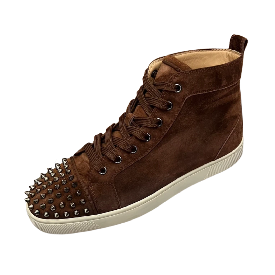 Christian Louboutin Louis Spike High Top Sneakers (Brown)