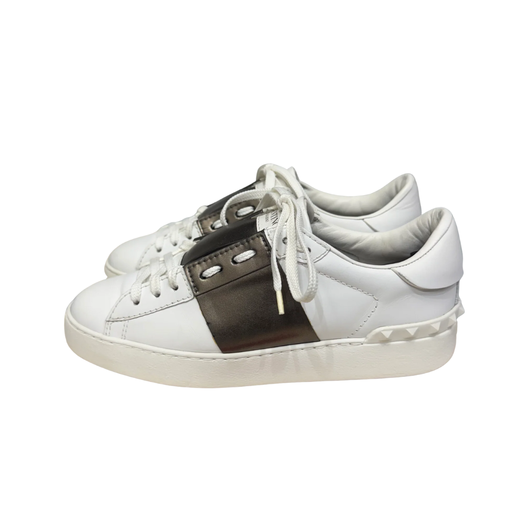 Valentino Garavani Open Sneakers (White Bronze) (Womens)