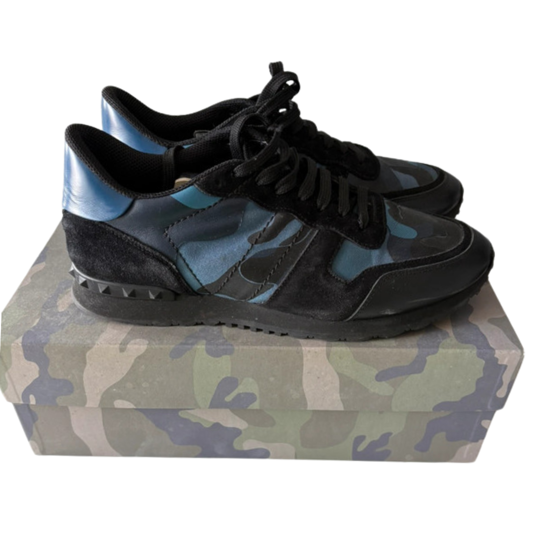 Valentino Garavani Rockrunner Sneakers (Navy Black)