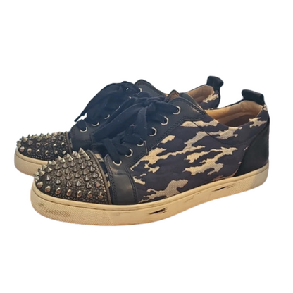 Christian Louboutin Louis Junior Spike Sneakers (Navy Camo)