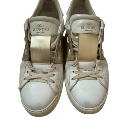 Valentino Garavani Open Sneakers (White Gold) (Women's)