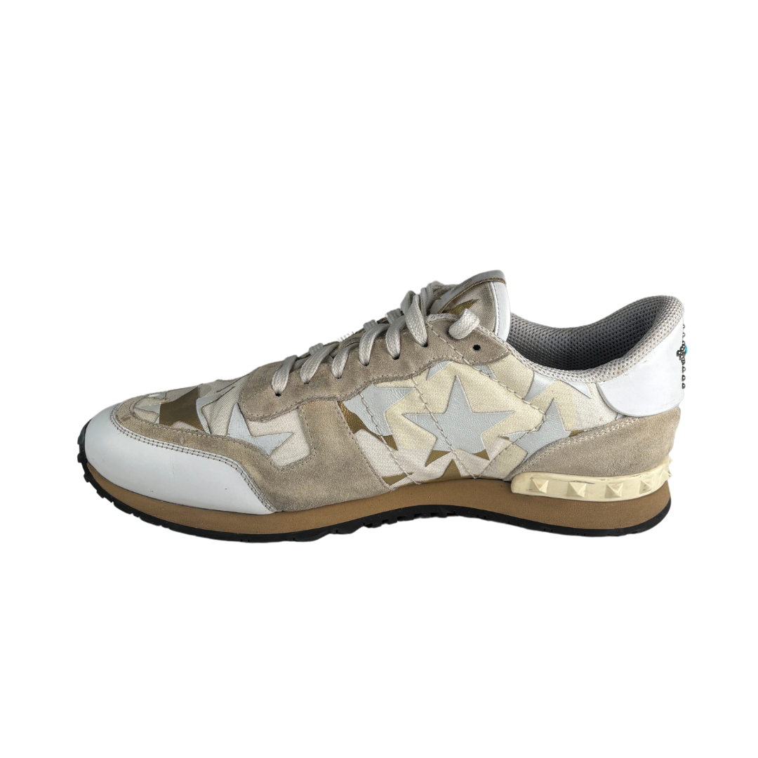 Valentino Garavani Rockrunner Sneakers (White & Grey)