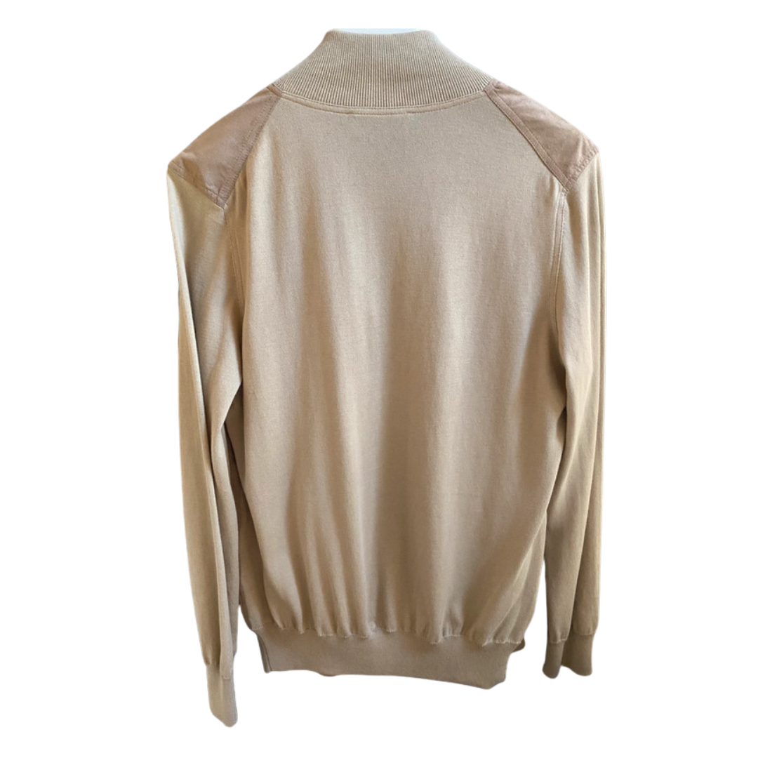 Gran Sasso Cashmere Suede Cardigan Jacket (Beige) (New)