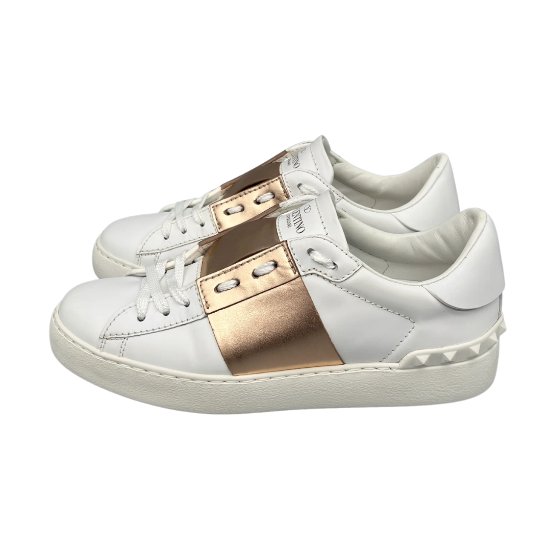 Valentino Garavani Flycrew Sneakers (White Gold) (Womens)