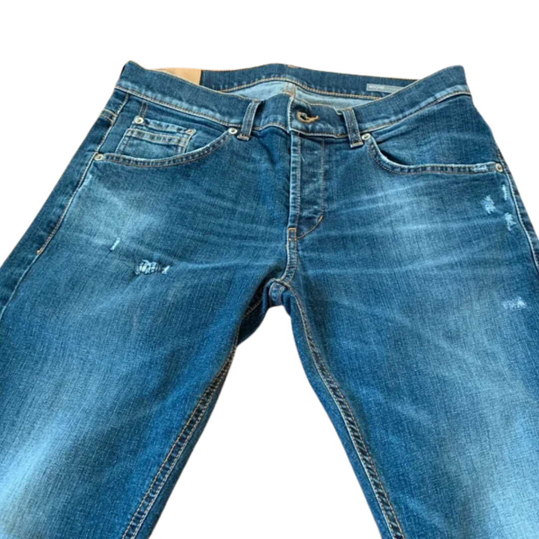 Dondup Ritchie Distressed Skinny Fit Jeans (Navy)